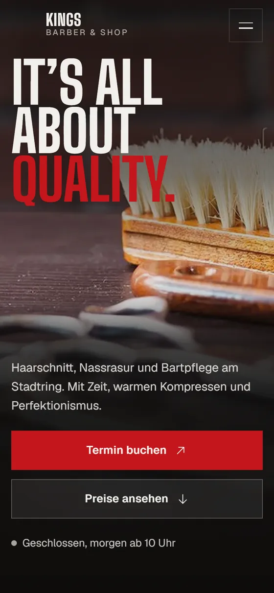 Website-Entwurf für einen Barbershop