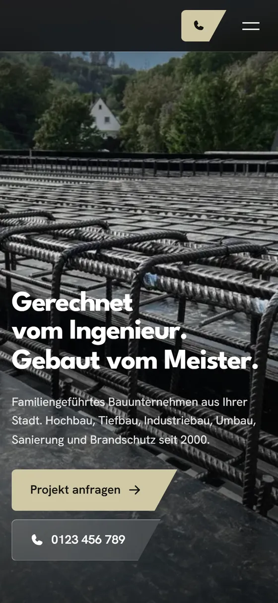 Website-Entwurf für ein Bauunternehmen